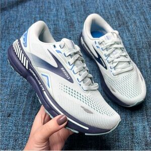 Brooks Adrenaline GTS 23 Running Shoes in Blue Glass Nile Blue WIDE Width D